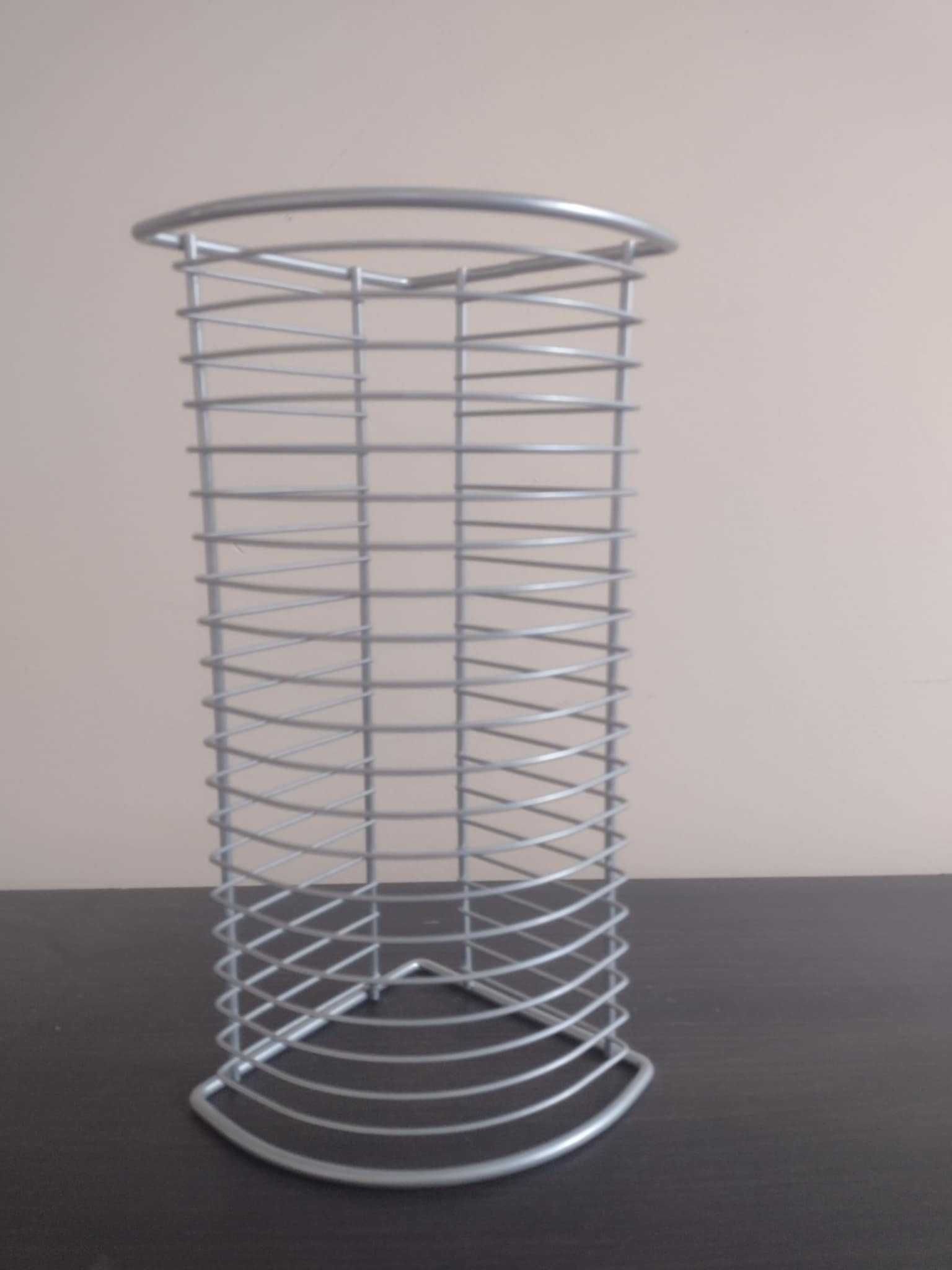 Metalowy stojak na płyty CD DVD srebrny Ikea