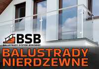 BALUSTRADY • szklane • nierdzewne • aluminiowe • nowoczesne • czarne