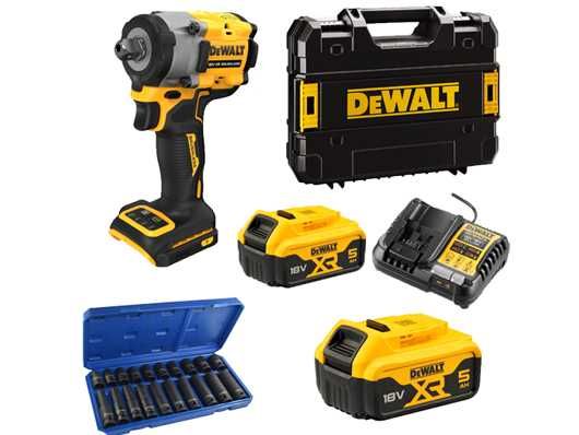 DeWalt Klucz udarowy 1/2 18V 406/610NM DCF922N 2x5Ah Ładowarka Nasadki