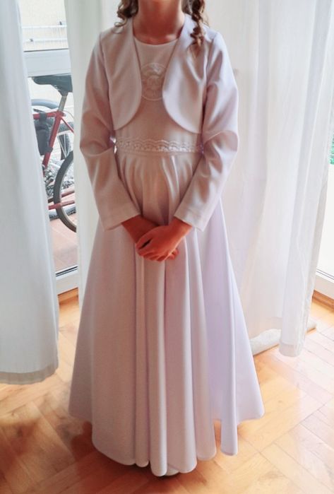 Sukienka komunijna ,wianek, bolerko ,rękawiczki, torebka