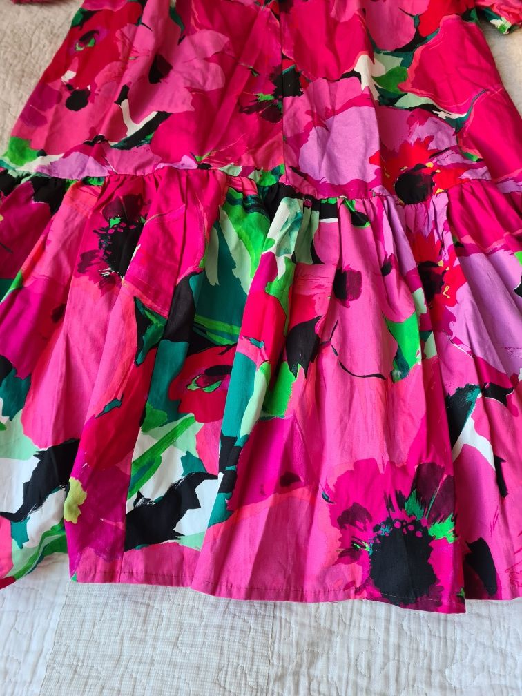 Sukienka midi Reserved 36 S M duże kwiaty boho nowa