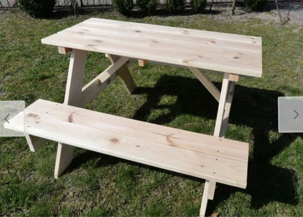 Деревянний стіл, лави, Деревянный стол, скамейки для дачи или барбекю