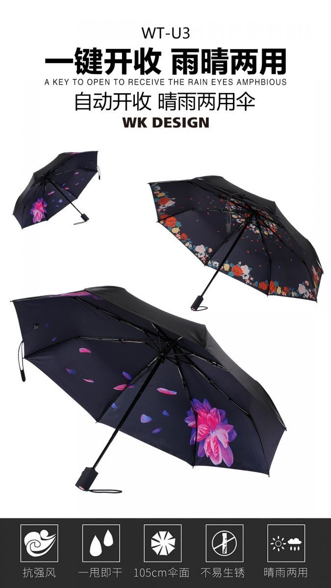 Зонт Xiaomi WK WT-U3 автоматический Automatic Umbrella парасолька мини