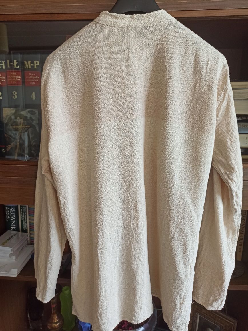 Koszula męska bawełniana ze stójką i długim rękawem