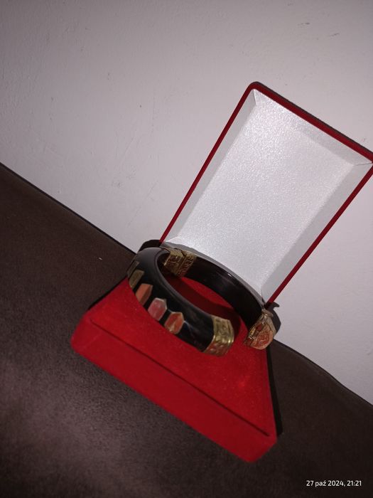 Nową Stara Indyjska Bransoletka wykonana z drewna i mosiądzu