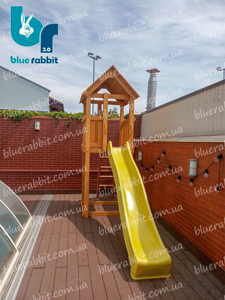 Дитячий ігровий майданчик Blue Rabbit KIOSK, будиночок із гіркою
