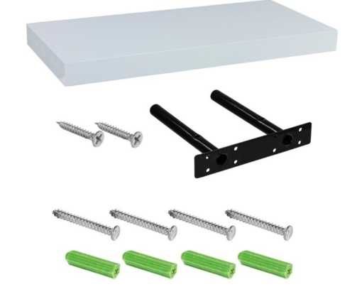 Półka naścienna wisząca 40cm biała