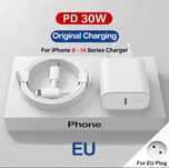 Ładowarka PD 30W USB-C do iPhone 8–14 – szybkie ładowanie + kabel
