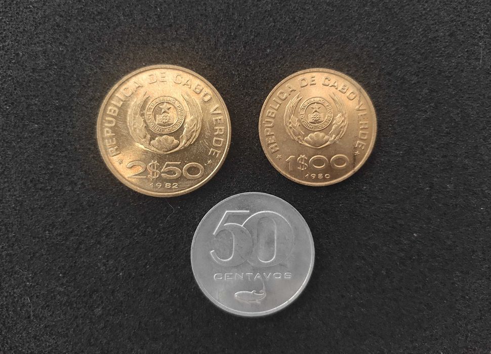 3 Moedas Cabo Verde 1977 Belas/Soberbas