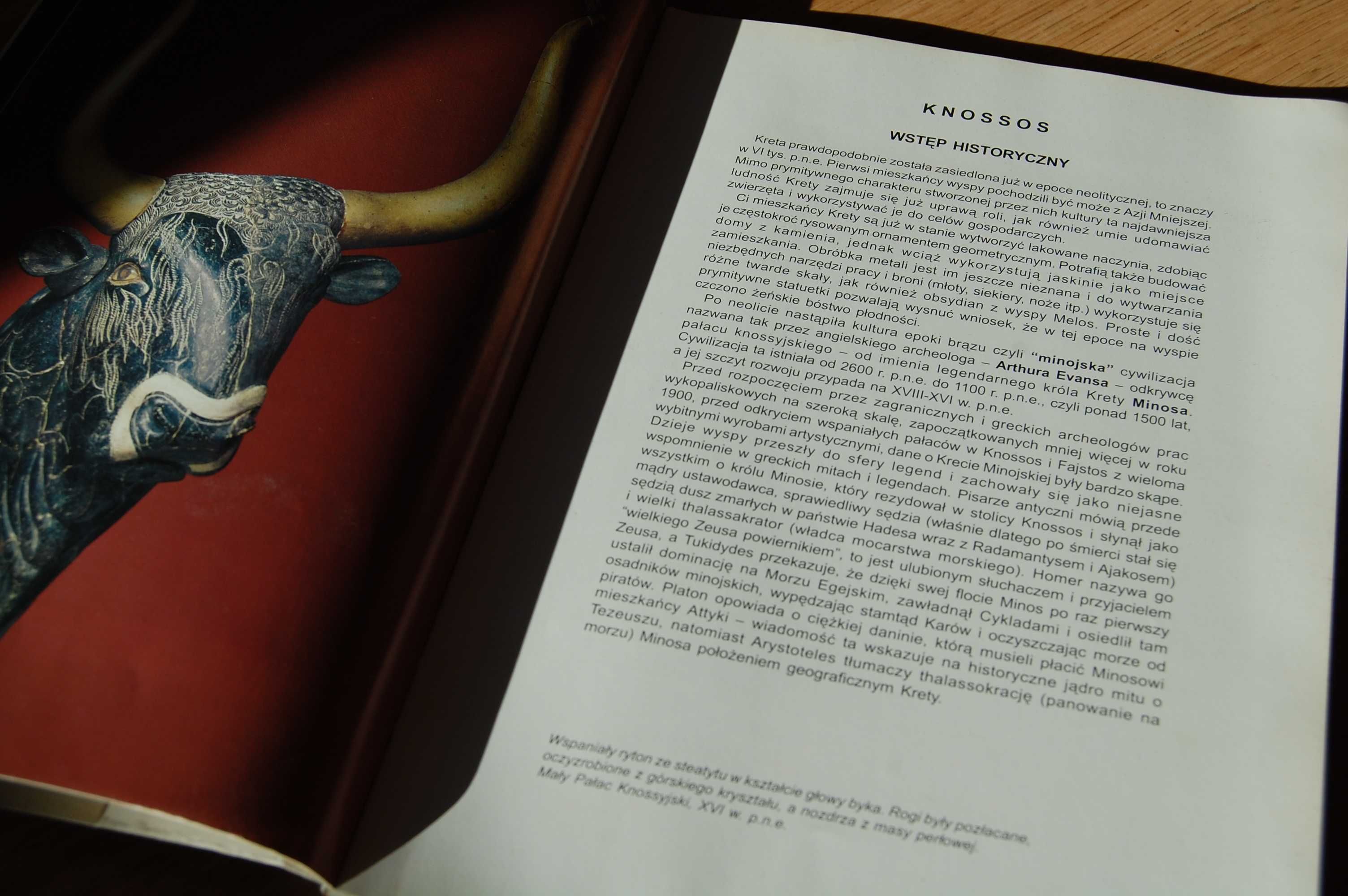 Knossos.Minojska Cywilizacja+ mapa południe Krety.Plakias