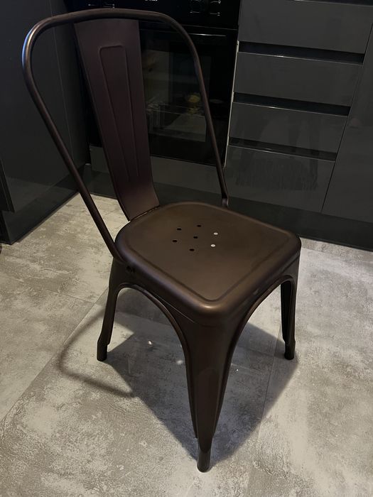 Krzesła metalowe miedziane 4 sztuki loft