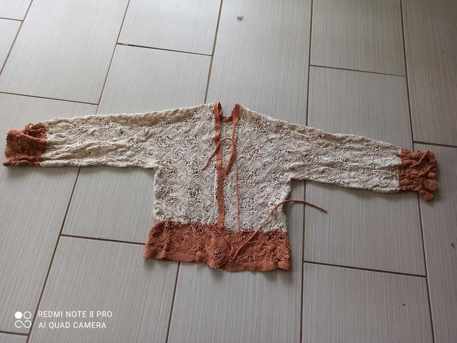 szydełkowa bluzka Hand made ELEGANCKA na komunię wesele