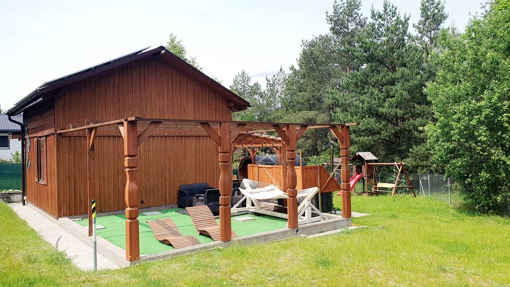 DOMEK drewniany Sauna&balia Mazury, ODPOCZYNEK
