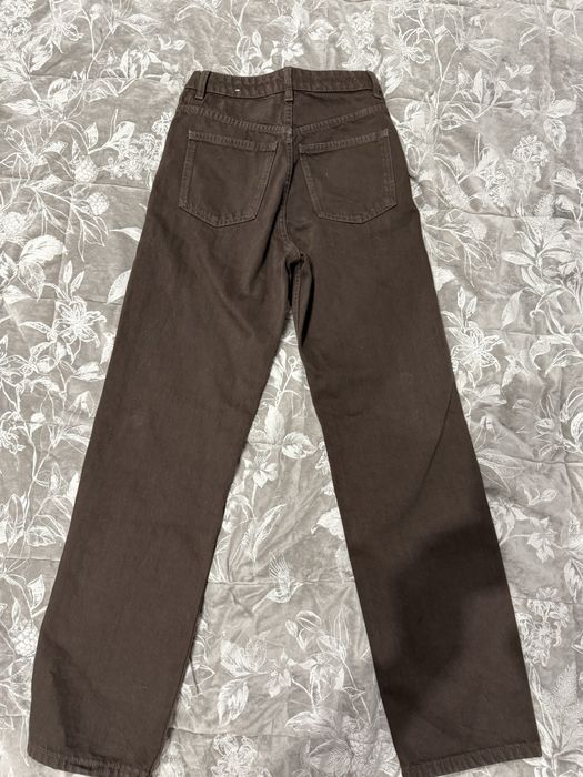 Джинси шоколадного коричневого кольору ZARA мом