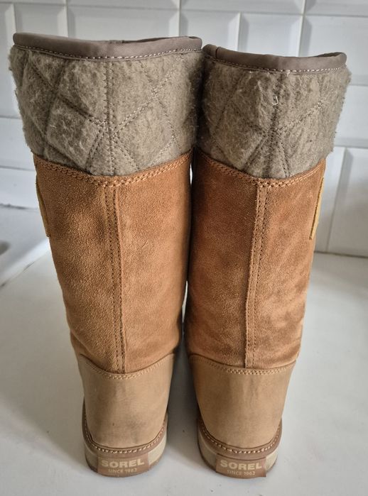 SOREL roz. 40 26 cm skóra naturalna ocieplane śniegowce