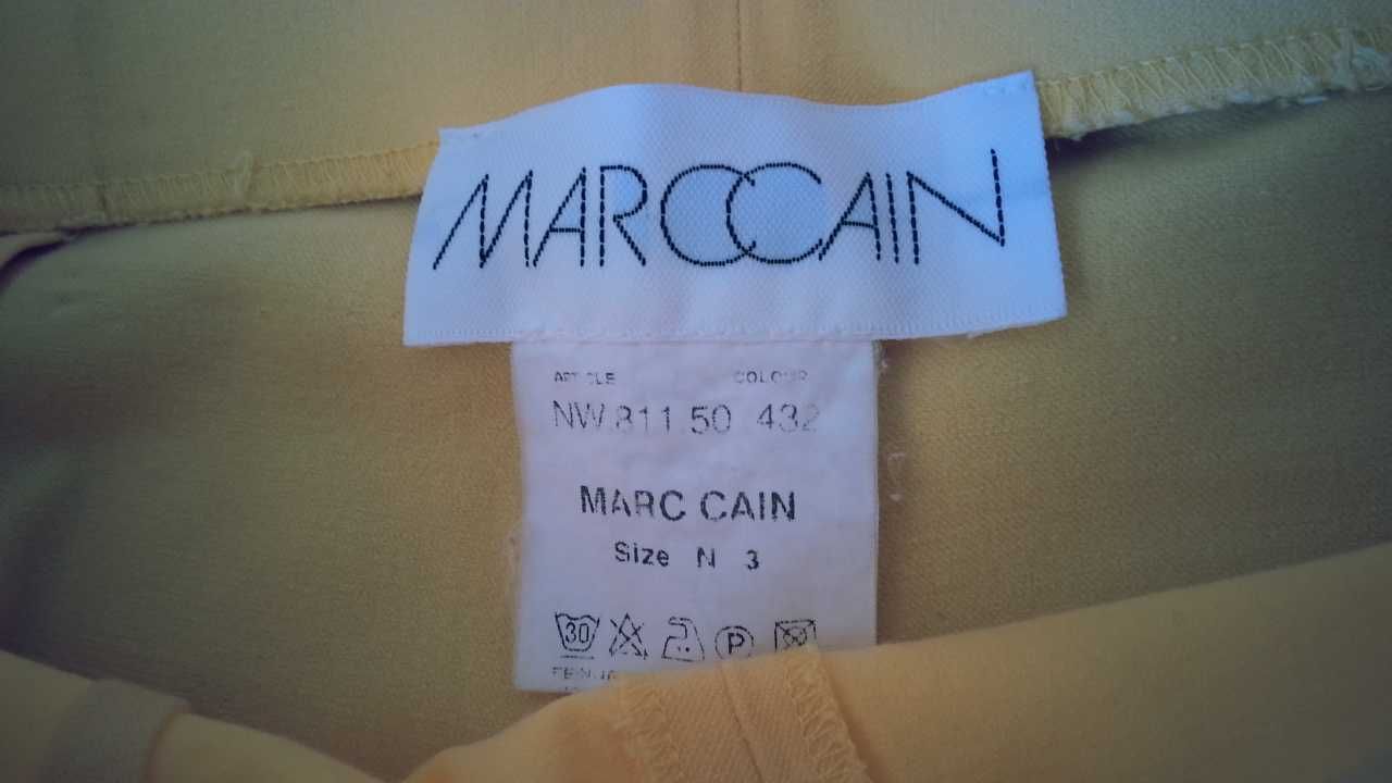 żółte spodnie premium MARC CAIN, rozm. S proste nogawki tregginsy