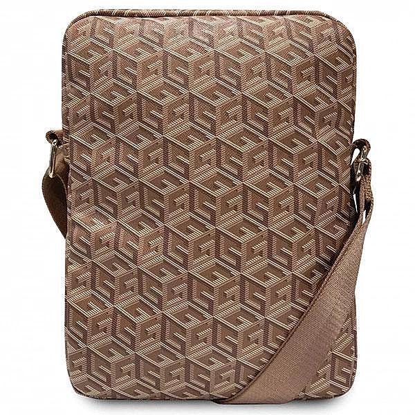 Torba Guess GCube Stripes na tablet 10" - brązowa