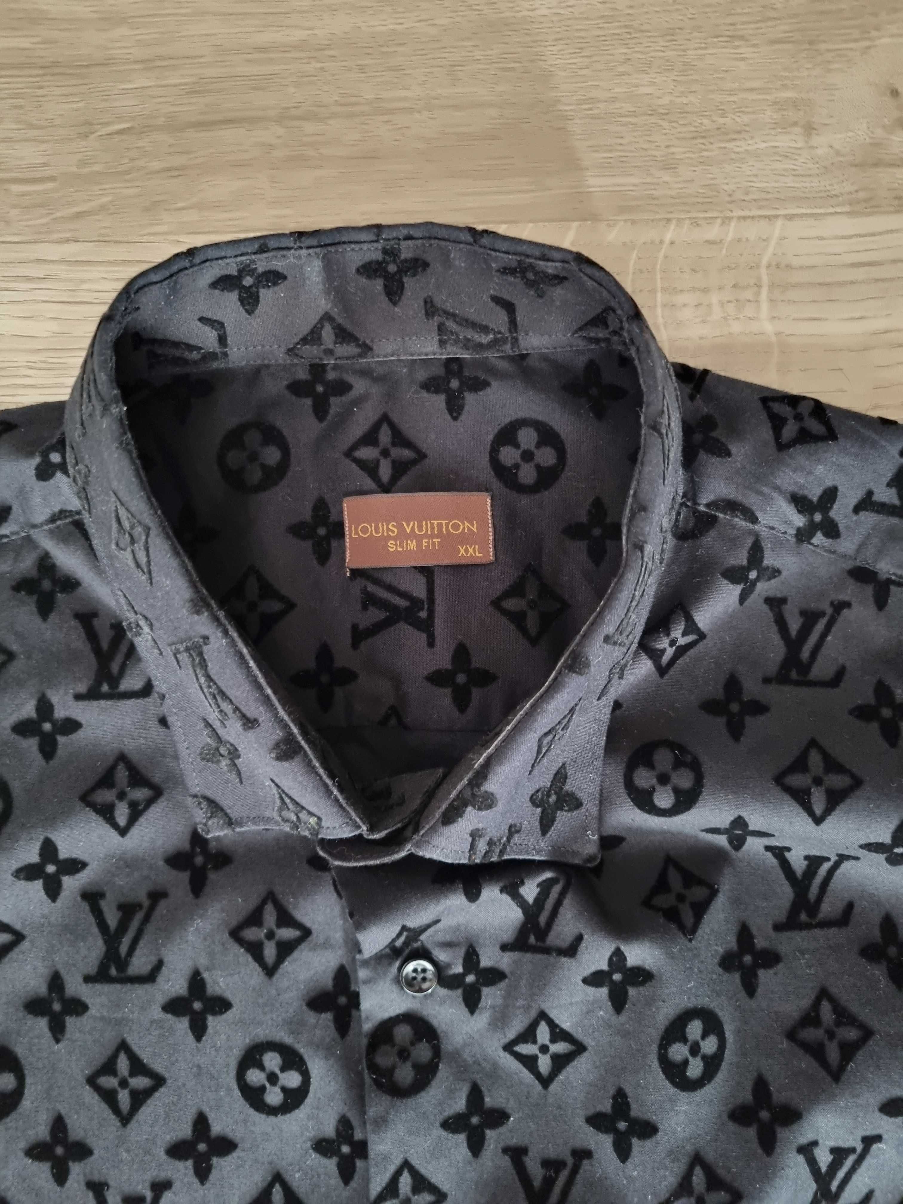 Męska elegancka koszula LV Louis Vuitton czarna rozmiar XXL jak NOWA