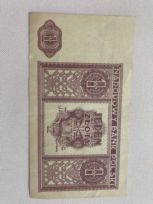 Banknot 1 złoty z 1946r.