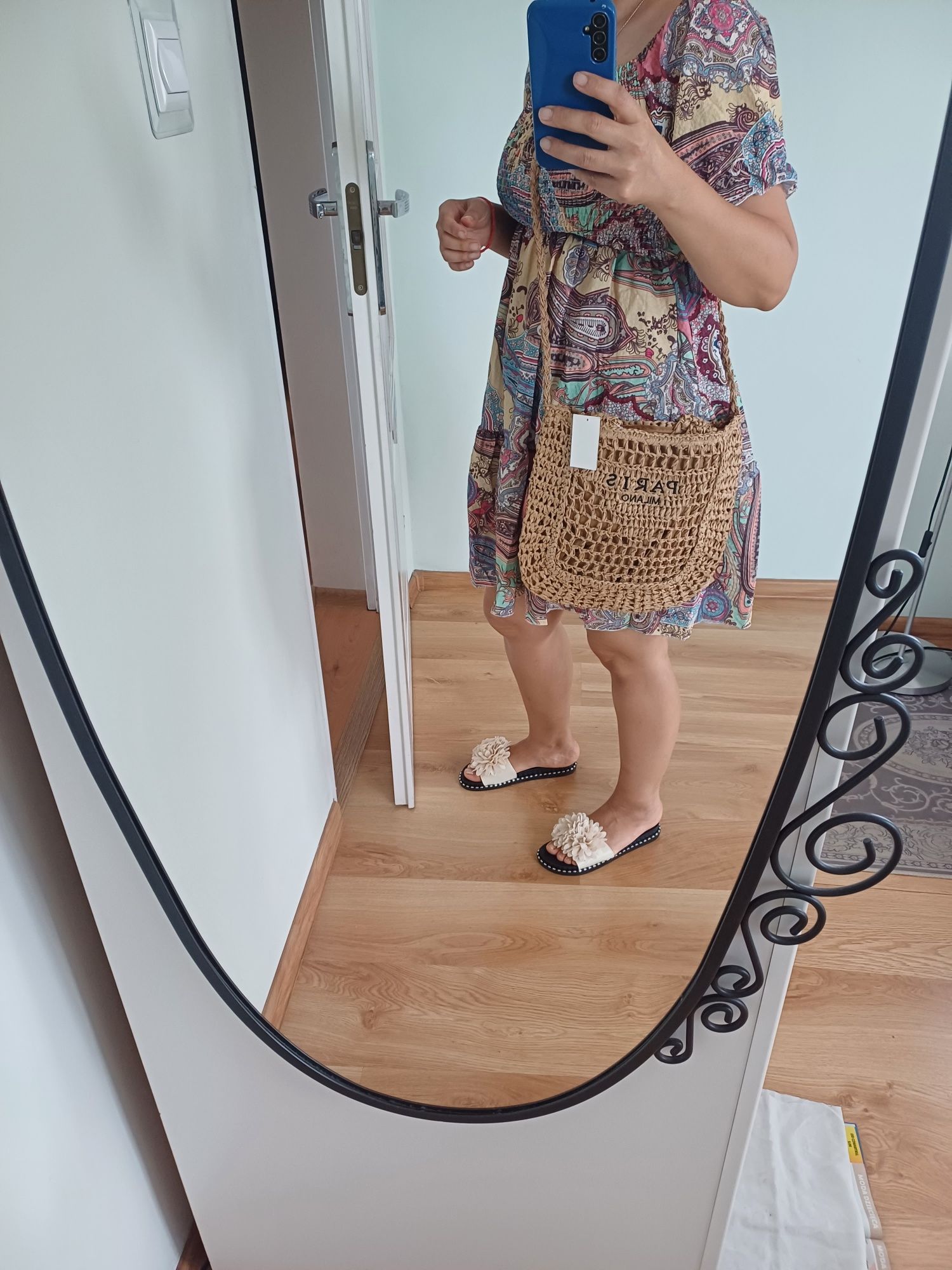 Piękna letnia torebka pleciona