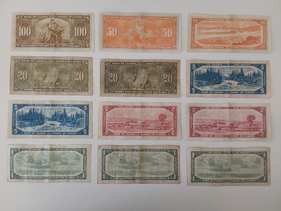 Coleção notas antigas Canada