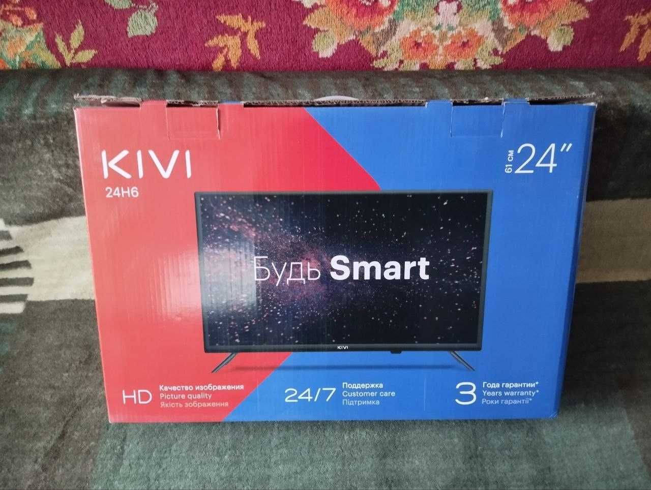 Телевизор Kiwi 24H600KW (белый) - 24 дюйма  со смарт ТВ