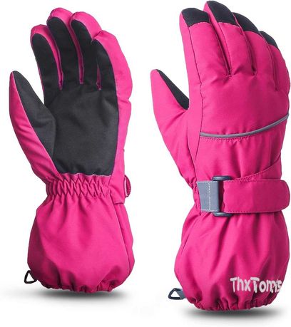 ThxToms 7-10 Lat Różowe Dziecięce zimowe rękawice narciarskie