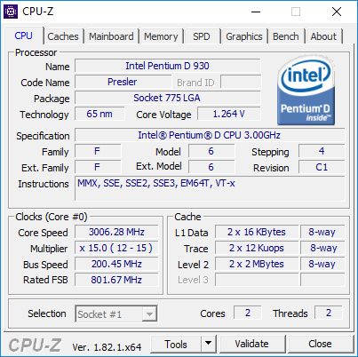 Computador/Torre Intel Pentium D 3.00GHz
