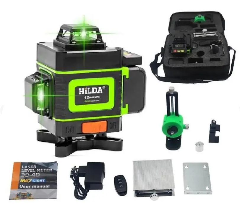 Оригінал!2 аккумулятори! Hilda 4d 16 ліній с дисплеем + міні тринога