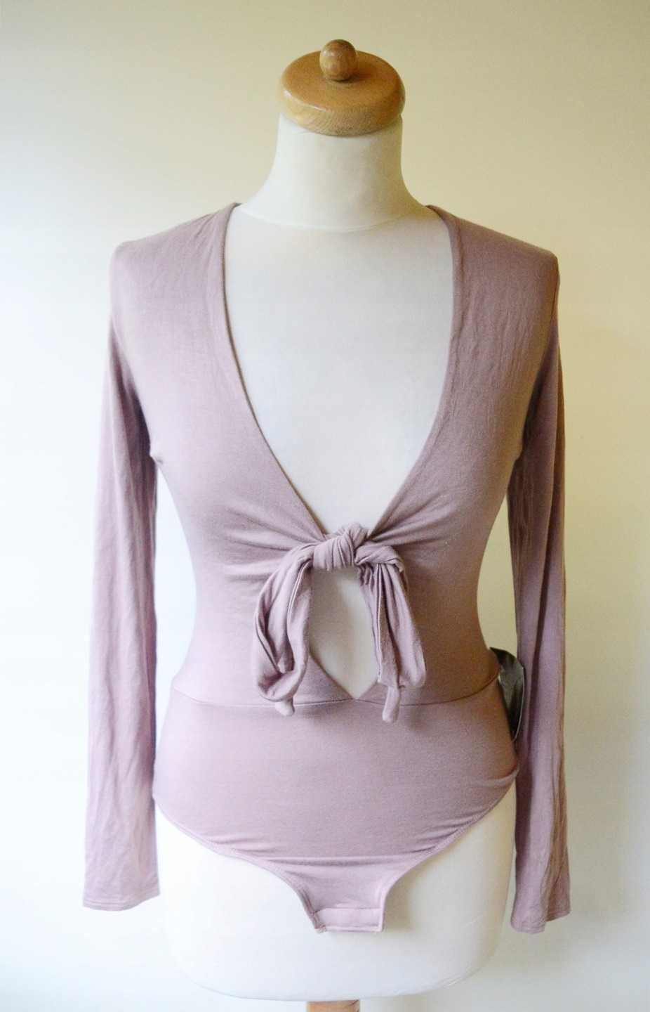 Body Brudny Róż NOWE NLY One XS 34 Sexy Dekolt