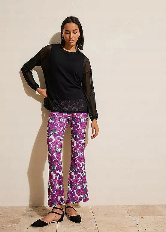 B.P.C legginsy rozkloszowane z nadrukiem kwiatowym ^44/46