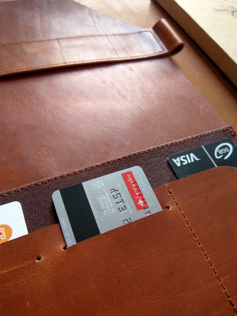Etui, organizer na notes ze skóry bydlęcej A4, GRATIS