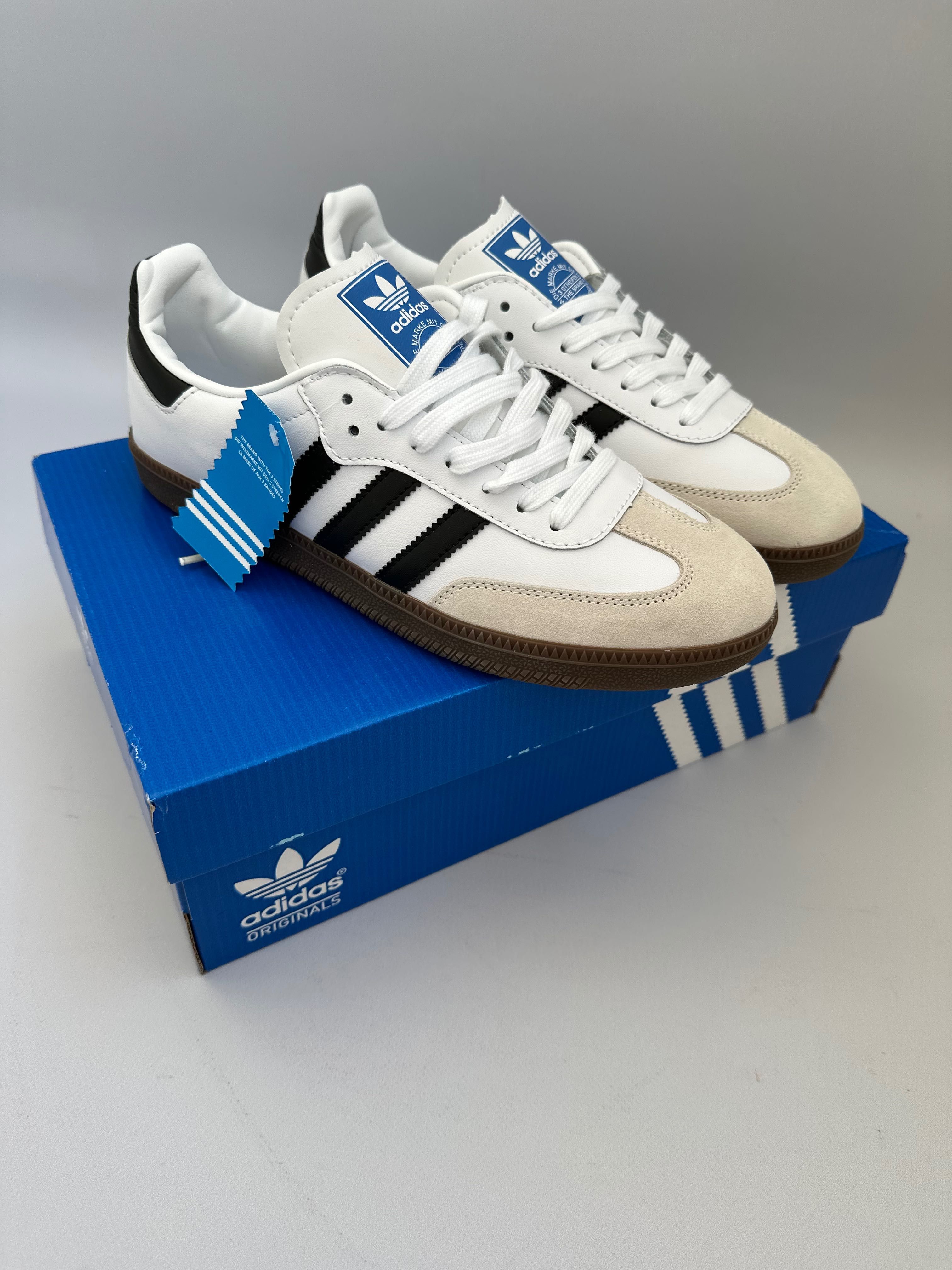 Кеды мужские кожаные Adidas Samba White адидас кросівки чоловічі