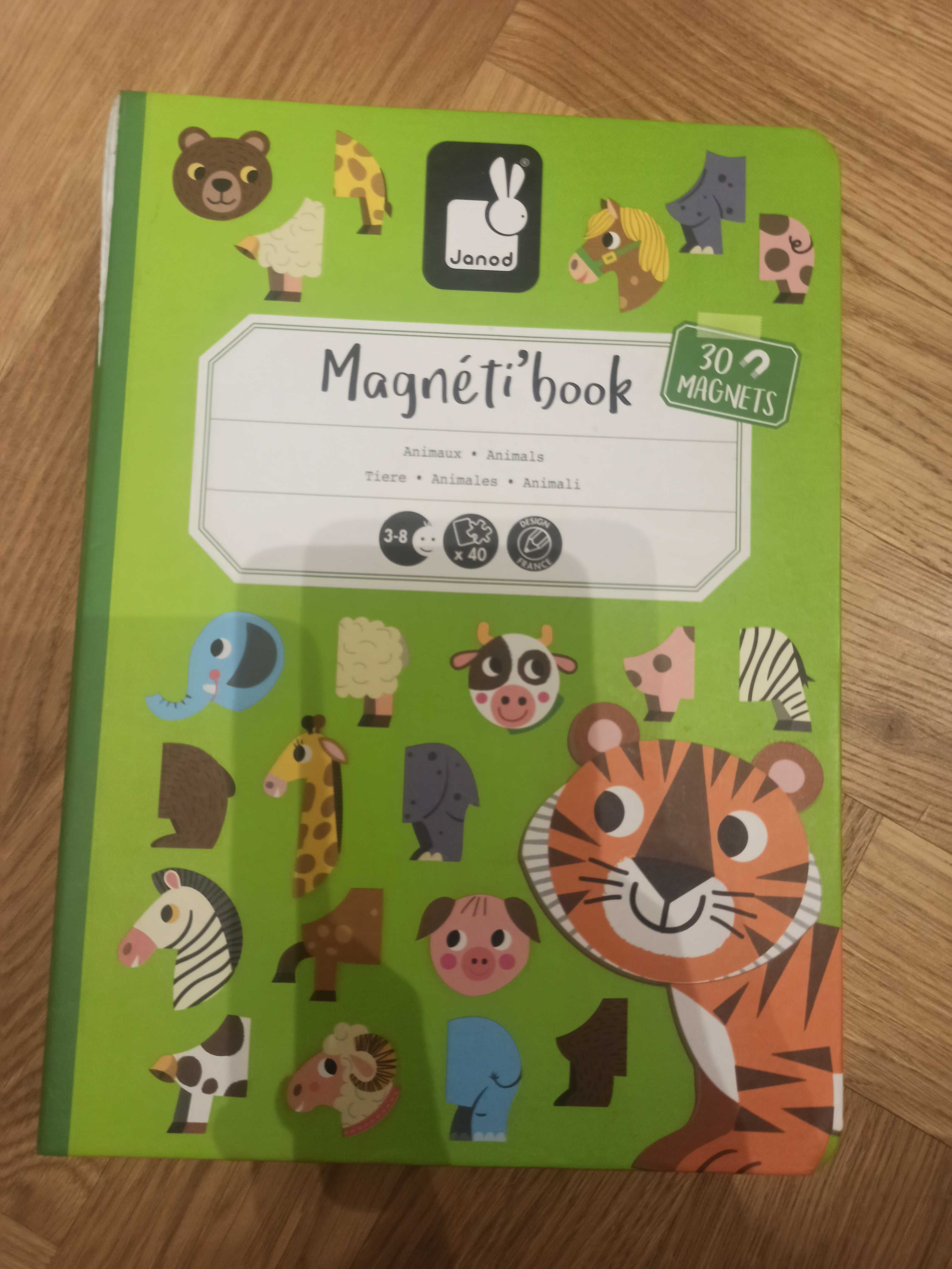 Janod Magnetic book Animals, Zwierzęta, układanka magnetyczna