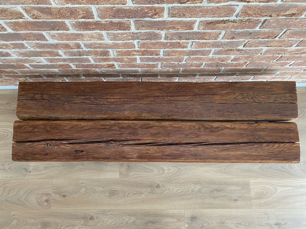Stolik vintage RTV z litego drewna loft industrialny.