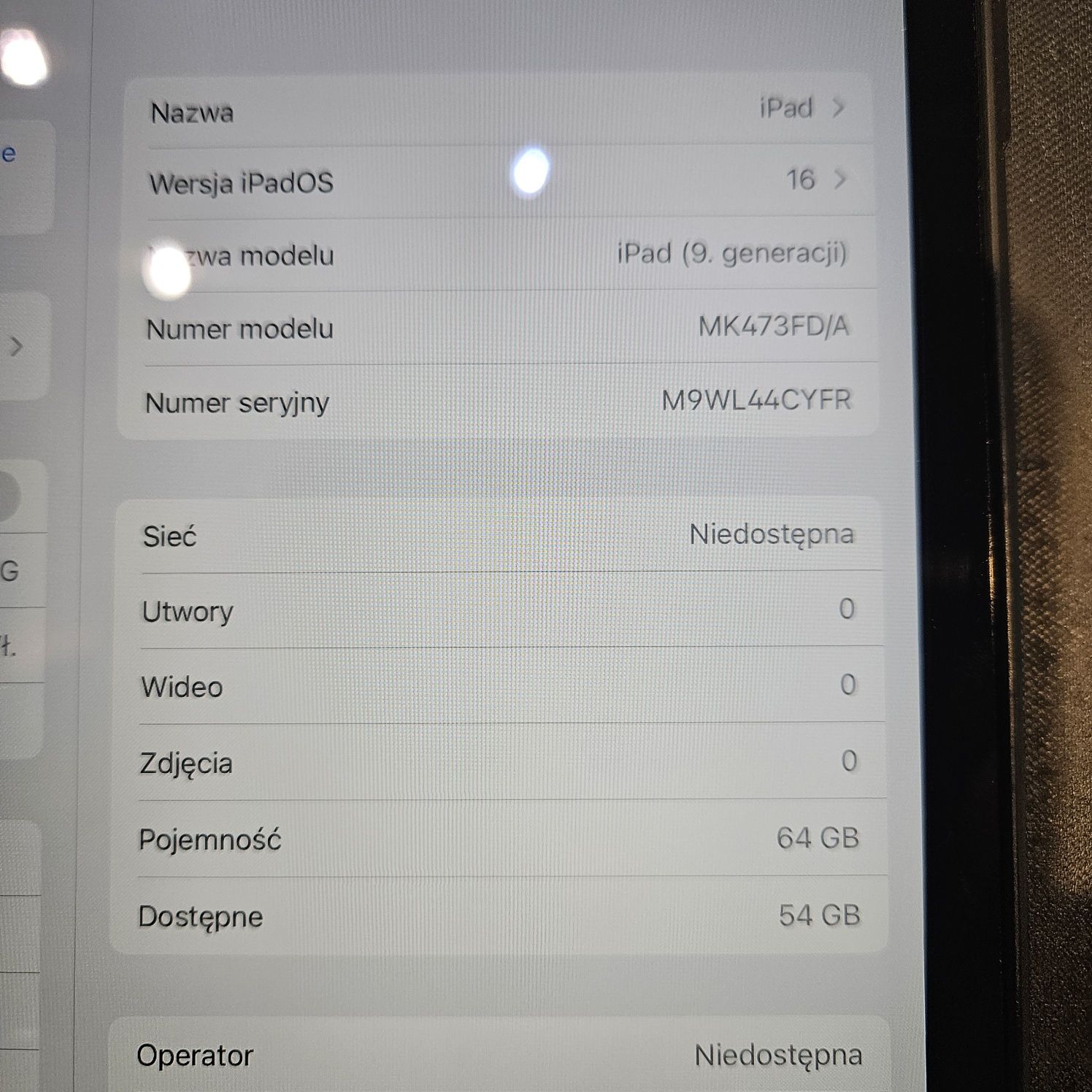 Ipad 9 generacji. Kondycja baterii 88% !!
