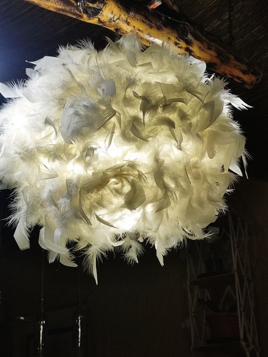 2 Luminária de penas.