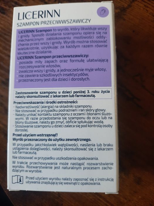 Szampon przeciw wszawicy dla dzieci od trzeciego roku życia i dorosłyc