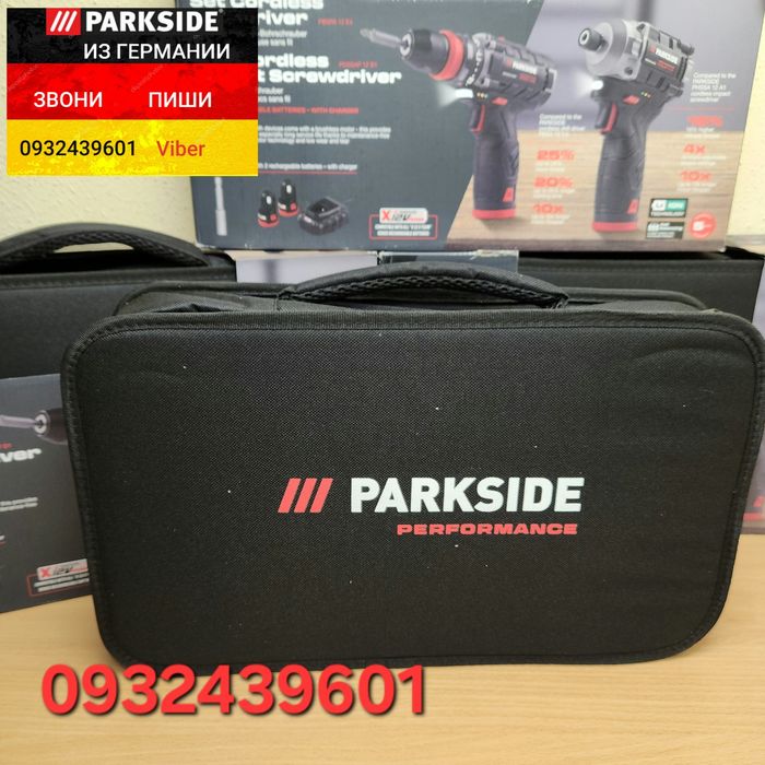 Набор шуруповерт дрель, импакт Parkside Performance PDSSAP 12 PBSPA 12