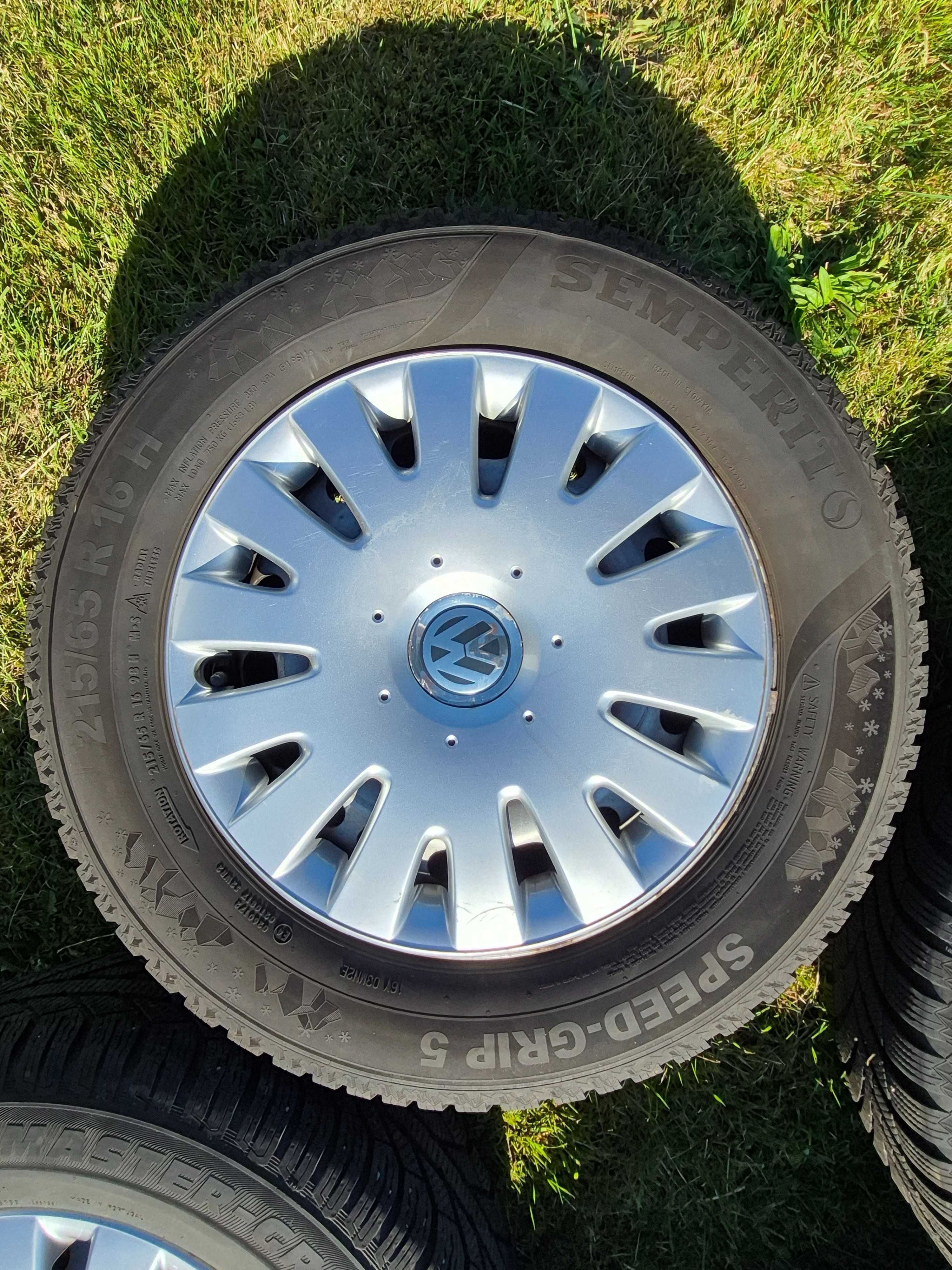 5x112**VW**Tiguan**Felgi+Kołpaki+Opny Zima**Ładny Komplet**215/65/16