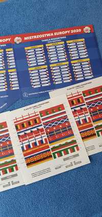 Mistrzostwa Europy 2020 szablon z naklejkami flagi do tabeli rozgrywek