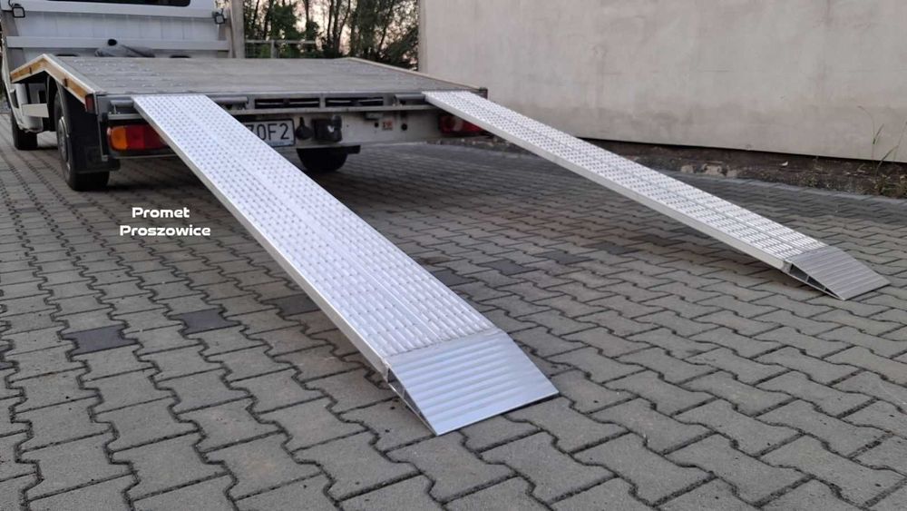 2 Najazdy Aluminiowe 250 x 32cm Panelowe do 2,5T. Podjazdy - Laweta