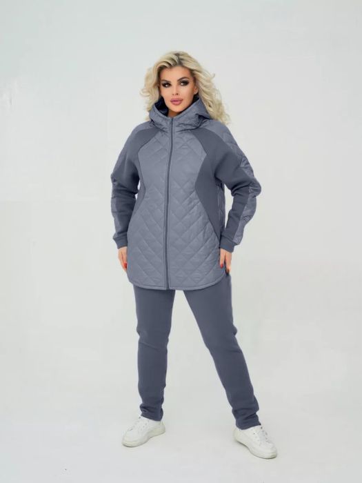 Жіночий спортивний костюм куртка і штани на флісі 48-50 52-54 56-58 60