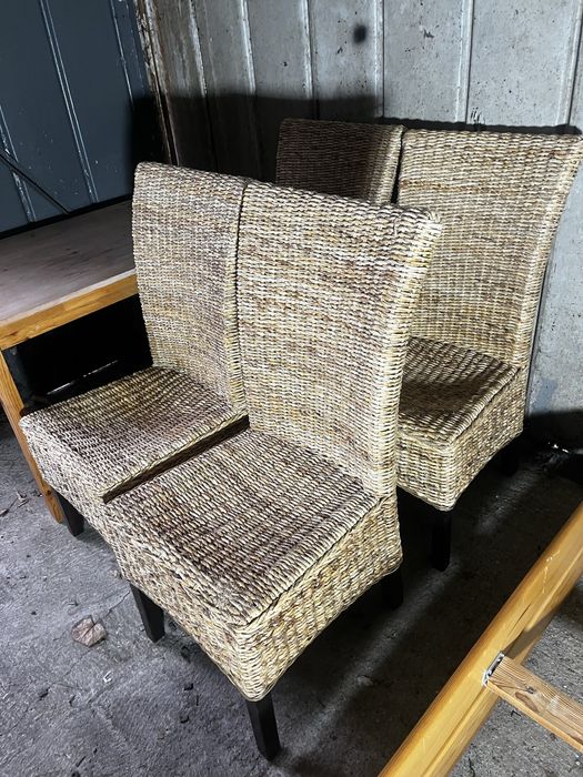 Krzesła ogrodowe wiklinowe Stół