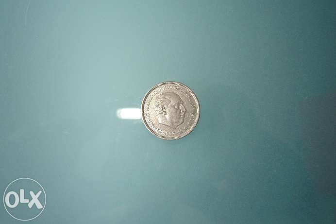 Moeda - 5 pesetas de Espanha de 1957