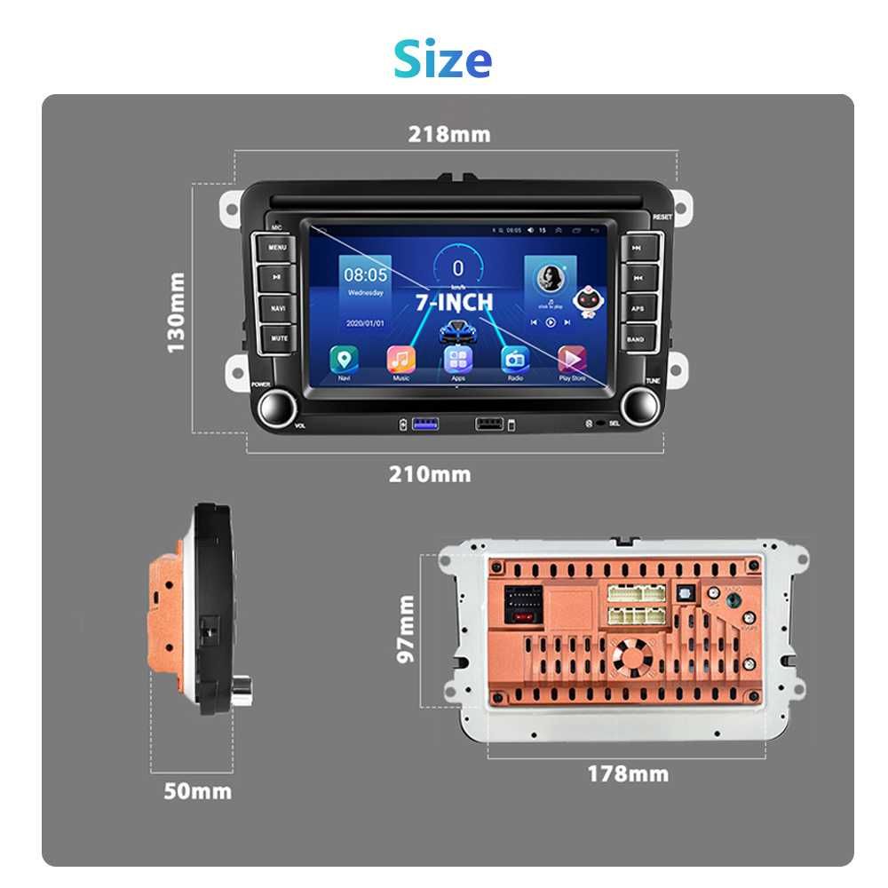 Radio Samochodowe android 13 Golf Passat B6 B7 2/64Gb 7cali Nowe canbu