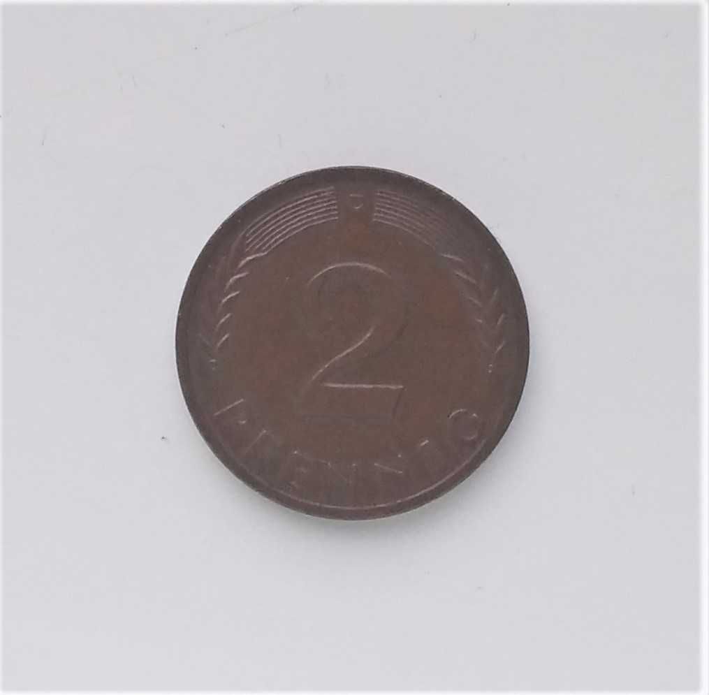 Две монеты Германии / ФРГ 2 пфеннига / pfennig 1960/83, VF-XF