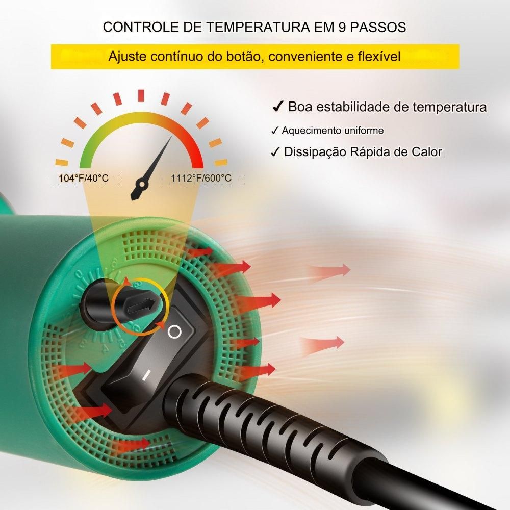 Pistola de Ar Quente para Plástico (4 Bocais)