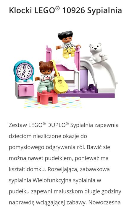 Lego Duplo 10926 sypialnia