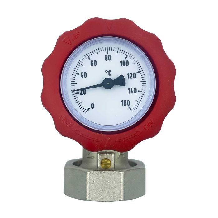 Zawór Kulowy 1" Z Półśrubunkiem Do Pompy 6/4" Zawór Zwrotny Termometr